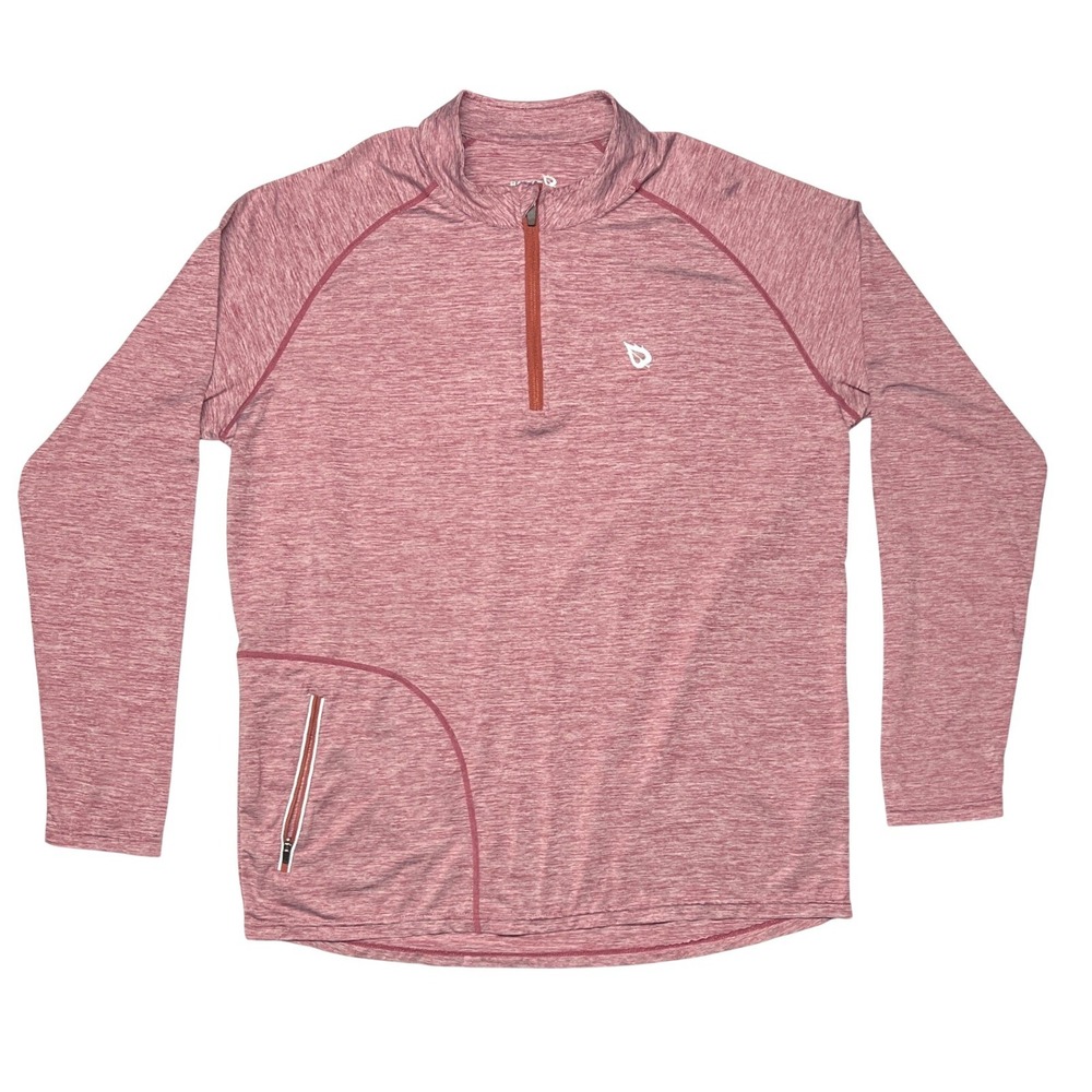 Baleaf Men's 1/4 Zip Performance Pullover Red Space‎ Dye Size L EUC